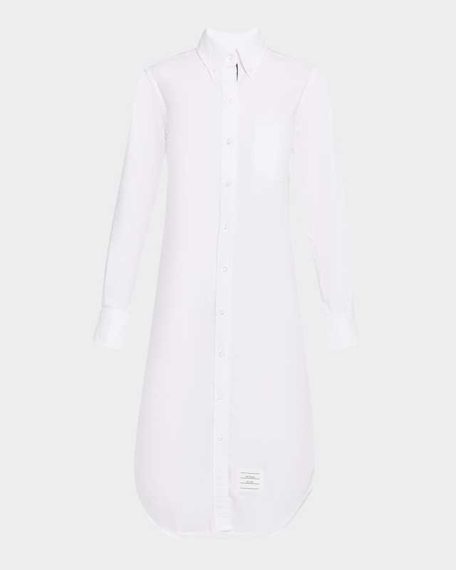 Grosgrain Placket Oxford Shirtdress